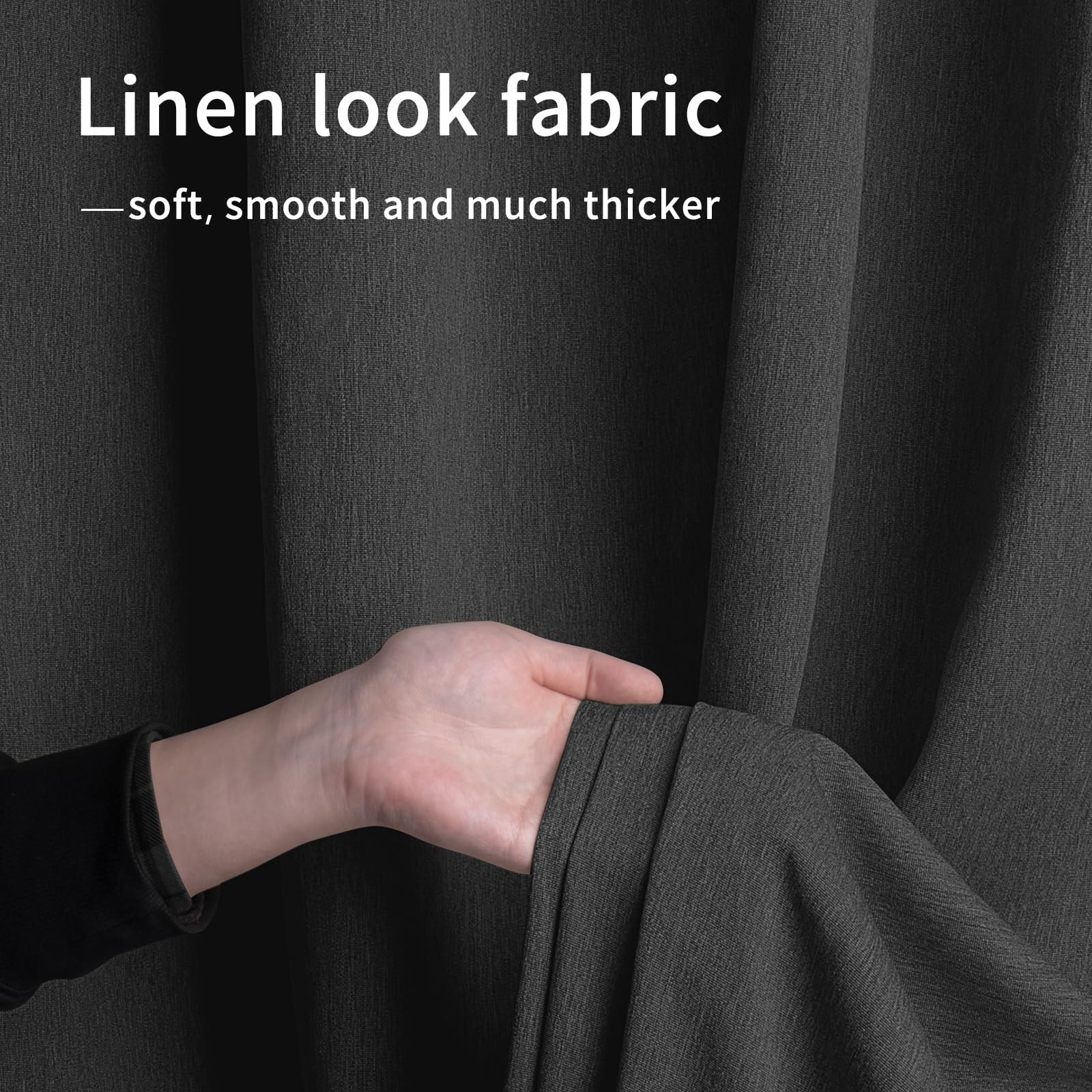 Easy-Going Linen Look Outdoor Curtains Waterproof Windproof Porch Curtains, Soft