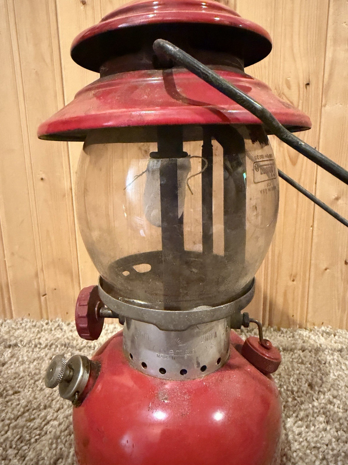 Vintage 1963 Coleman 200A Red Lantern Single Mantle Dated 8-63