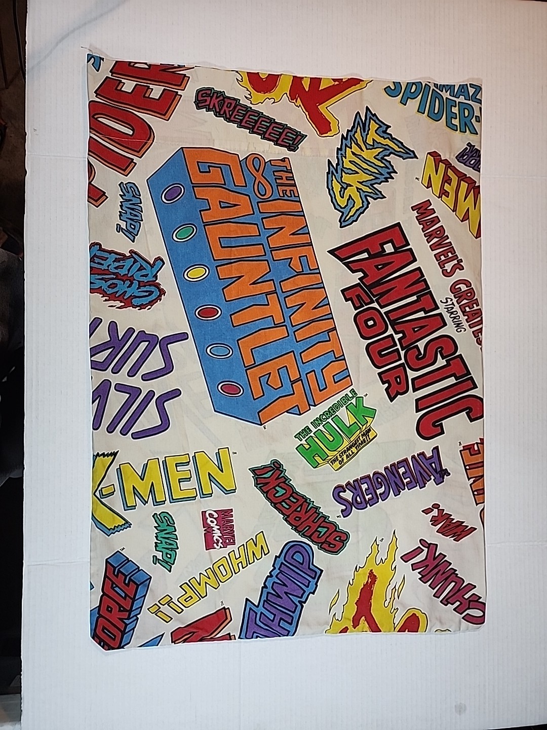 1994 Marvel Infinity Gauntlet Pillow Case, 28x19", (Rare, Vintage)