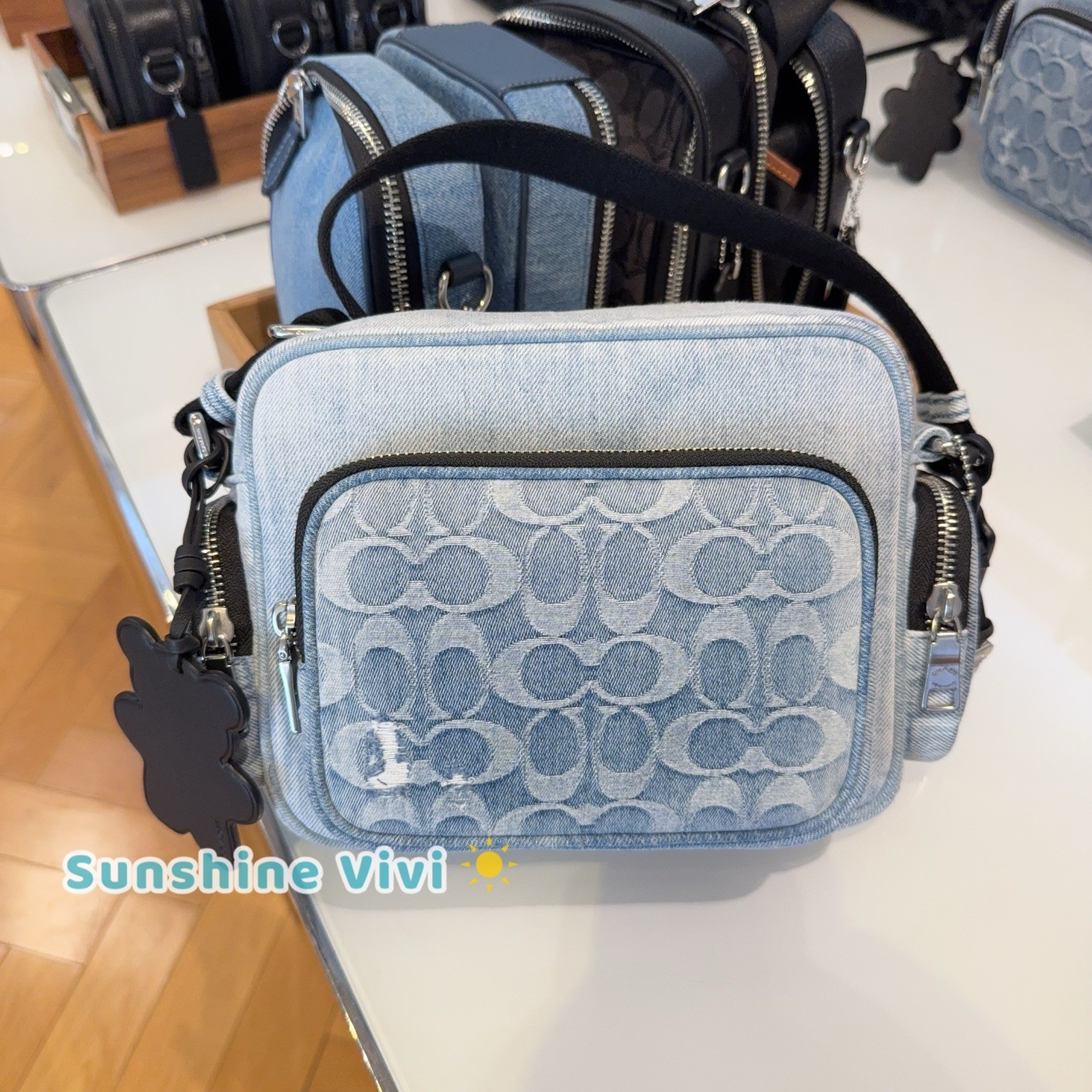 Coach Fletcher Crossbody Bag In Loved Signature Denim CEA06 Light Indigo