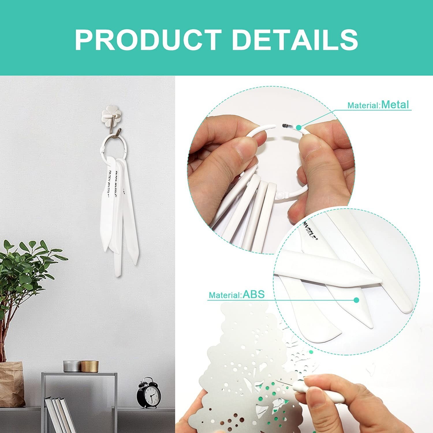 7pcs Bone folder and Scoring Tool, Paper Folding Tool, Bone Origami Creaser f...