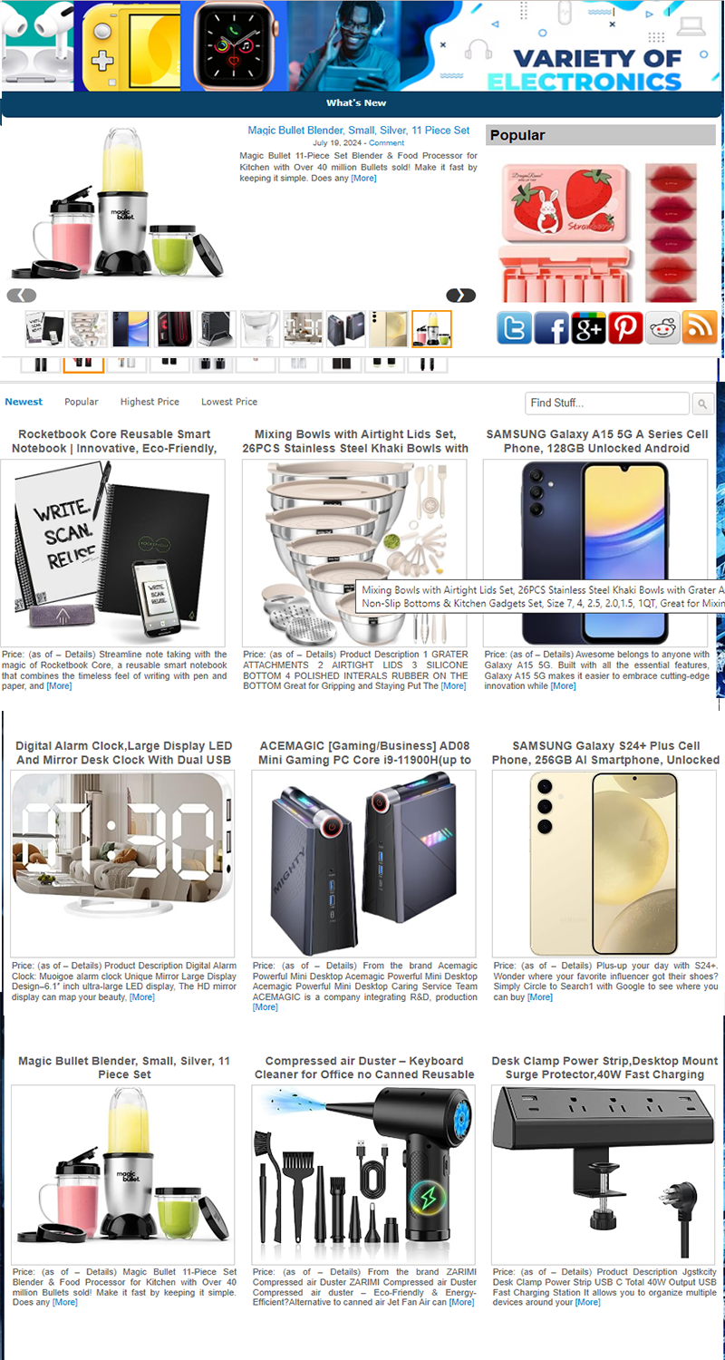 Automated Affiliate E-Commerce Website for Electronic Items – Free Installation