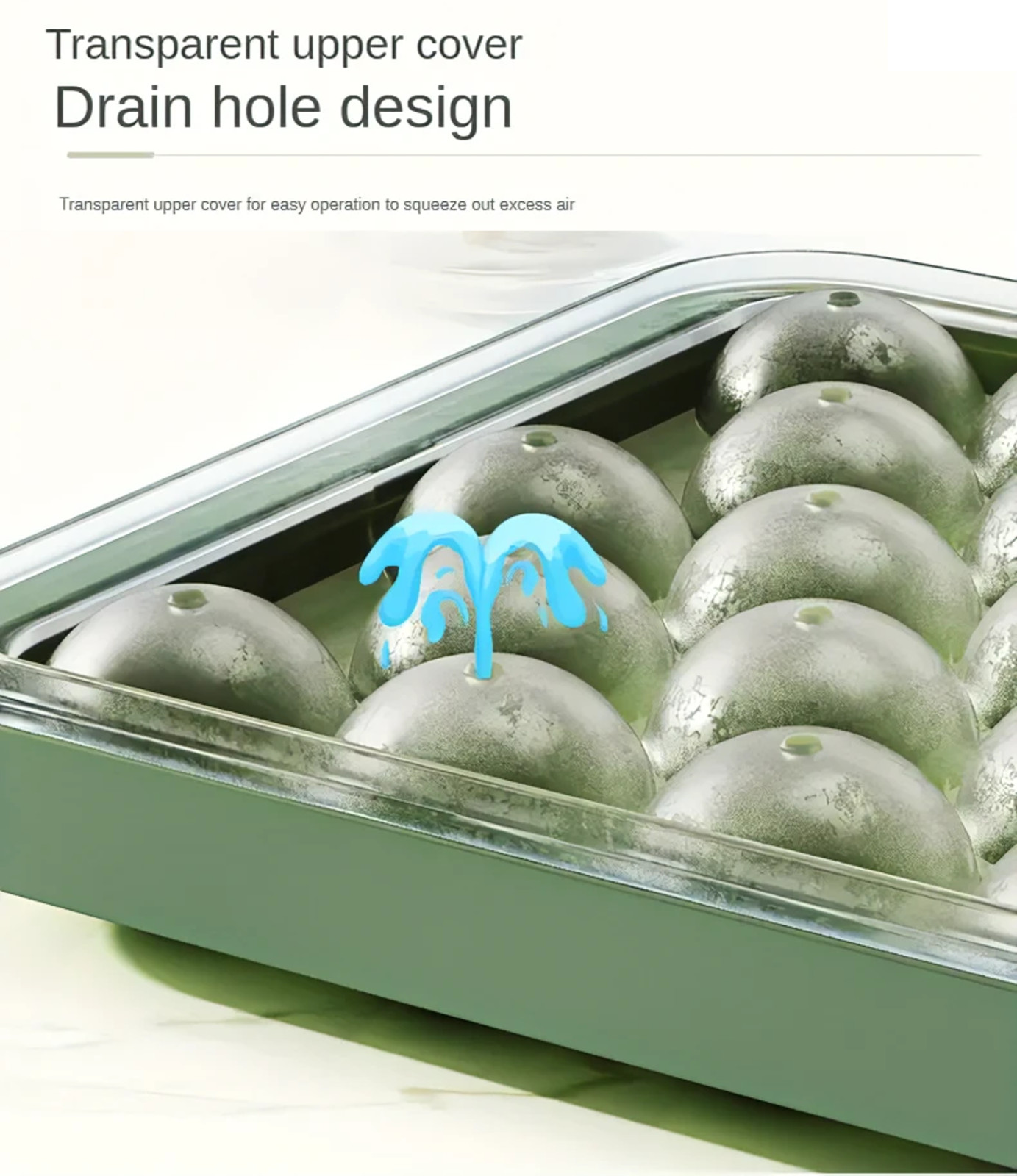 Ice Cube Tray (Mini), Round Ice Trays for Freezer (Extra Tray Only) (Green)