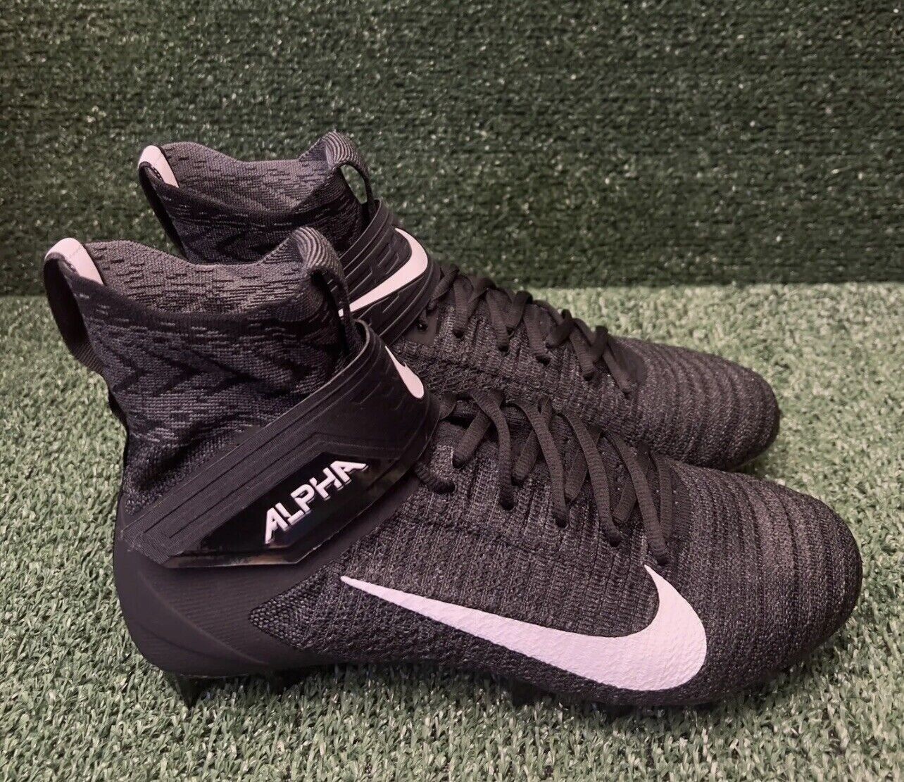 Nike Alpha Menace Elite 2 WD P FlyKnit Black White BV3298-001 Men's Sz 14 Wide