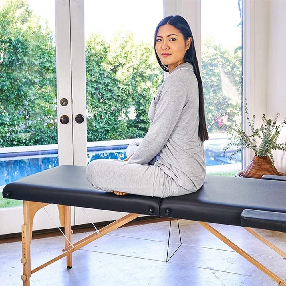 Portable Height Adjustable Massage Table - 24" Wide, 2 Folding Design