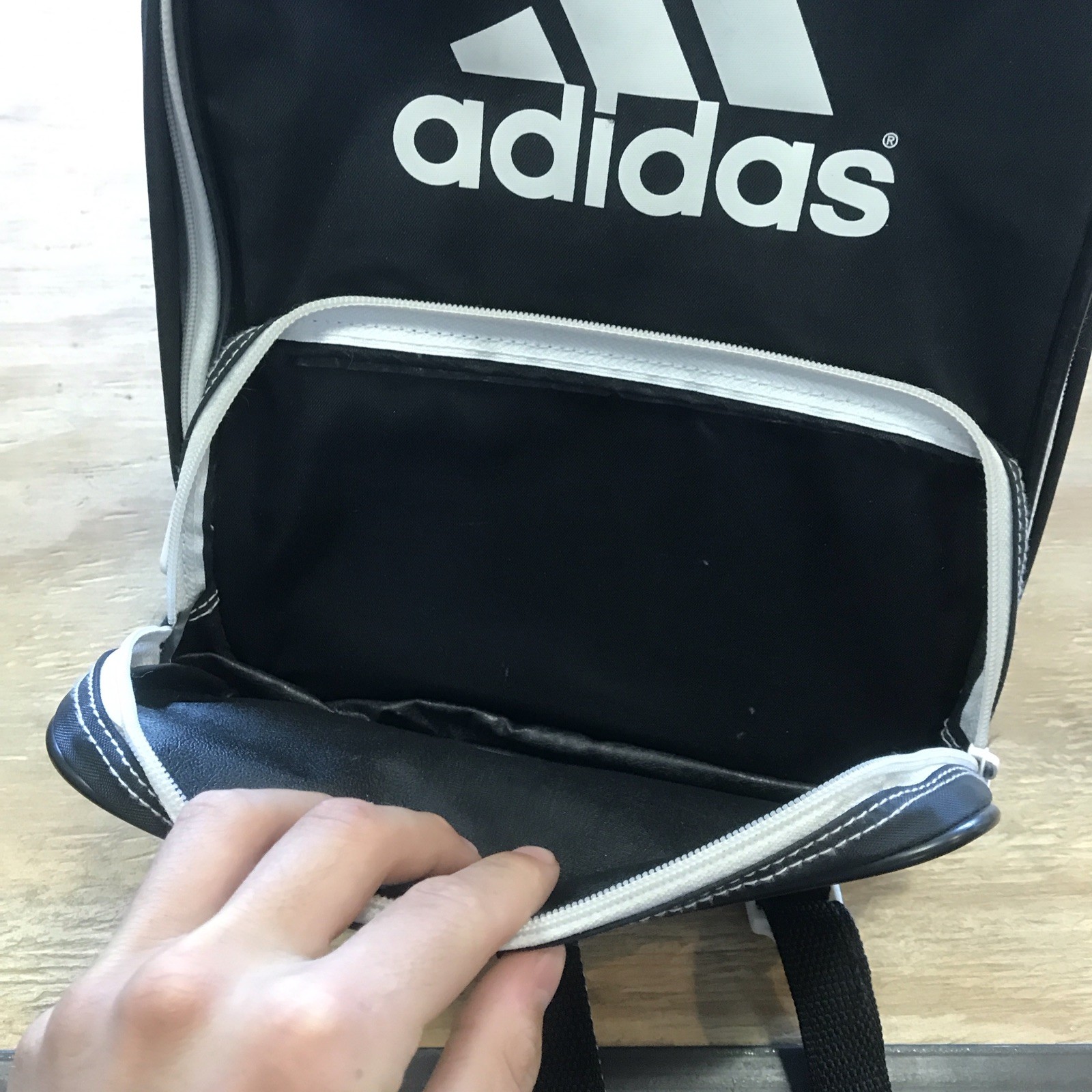 Vintage Adidas Black & White Backpack Small Nylon Unisex Mini Adjustable Straps