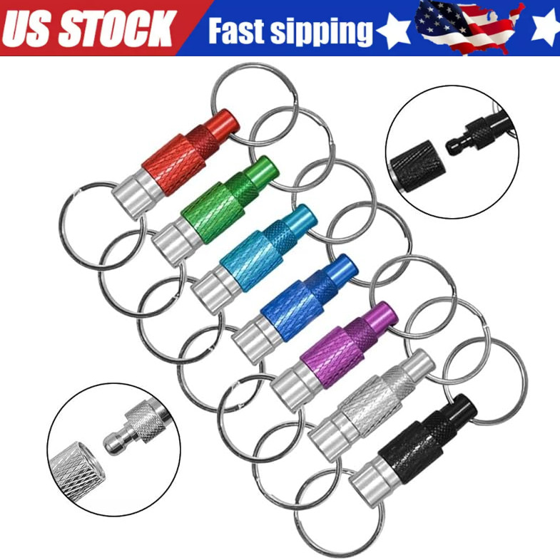 Heavy Duty Keychain Retractable Carabiner Car Key Chain with Badge Holder
