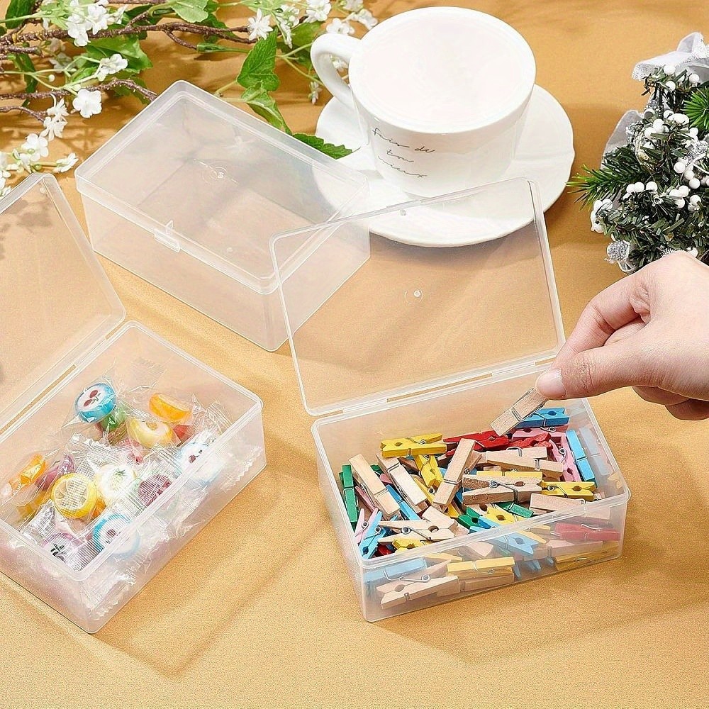 4pcs Polypropylene(PP) Storage Containers box Case with Lids and Hanger Hole
