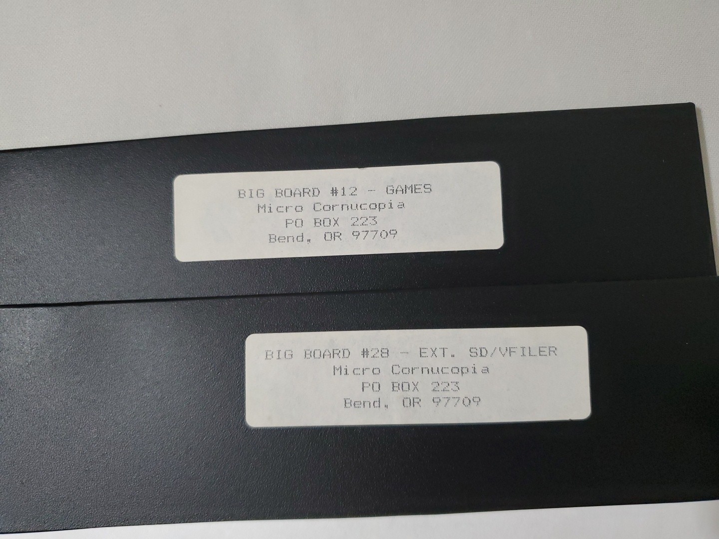 Lot of 2 BIG BOARD Micro Cornucopia Software 8" Floppy Disk - #12 Games, VFILER