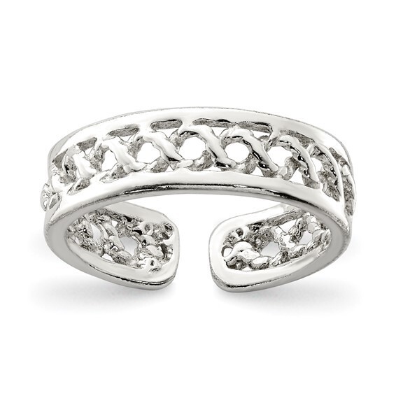 Sterling Silver Twist Open Toe Ring