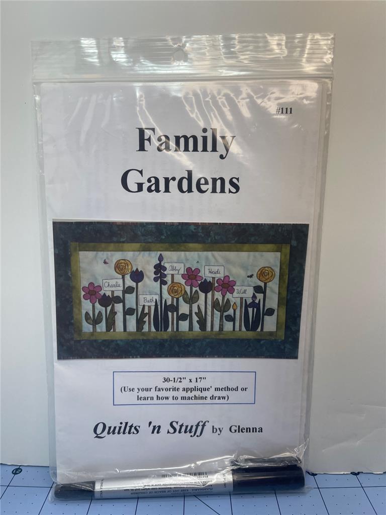 QUILTS 'N STUFF - Quilt Pattern - FAMILY GARDENS 30.5" x 17"