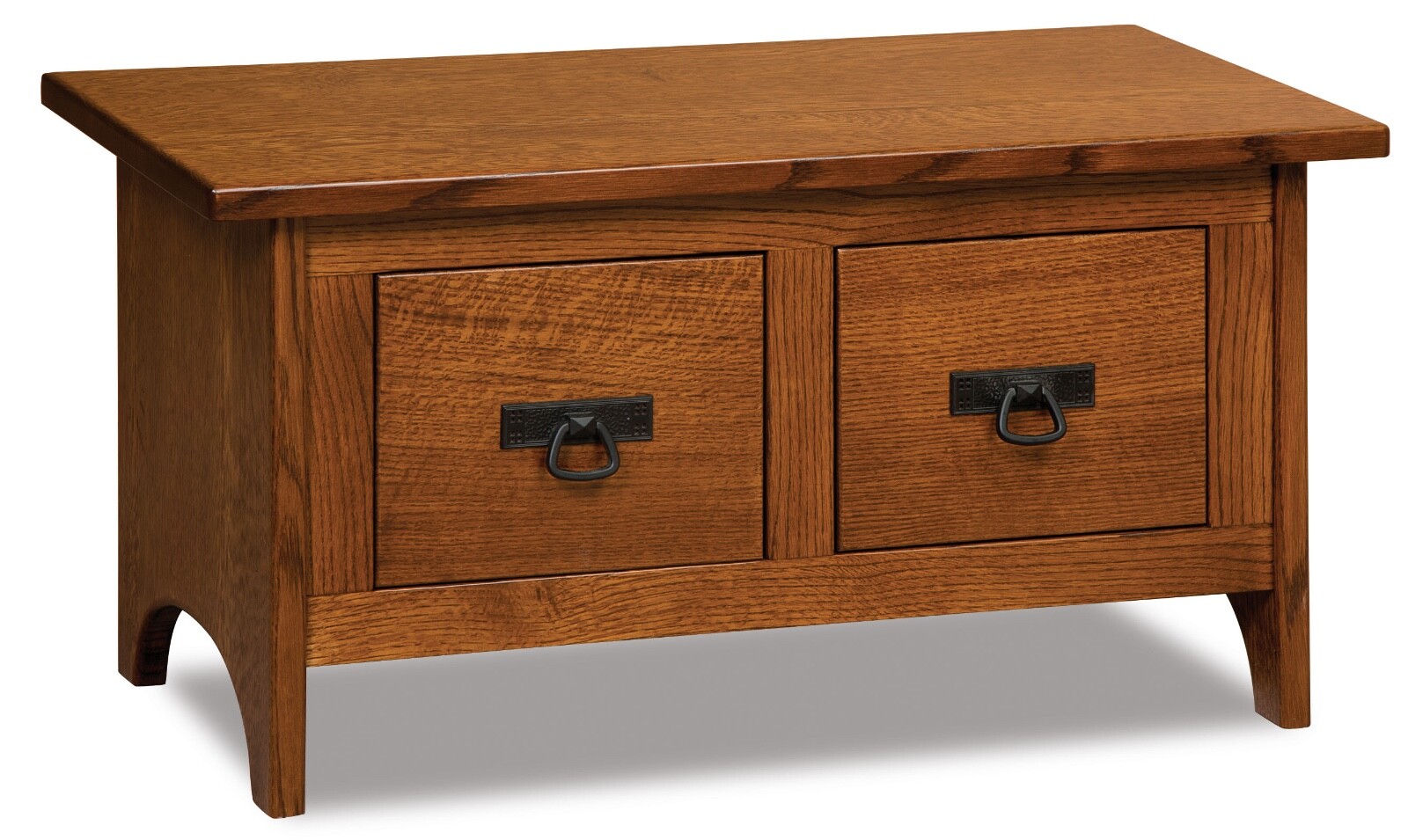 Amish Storage Bench Wooden Entryway Locker 2 Drawer Bench Solid Wood Oak New