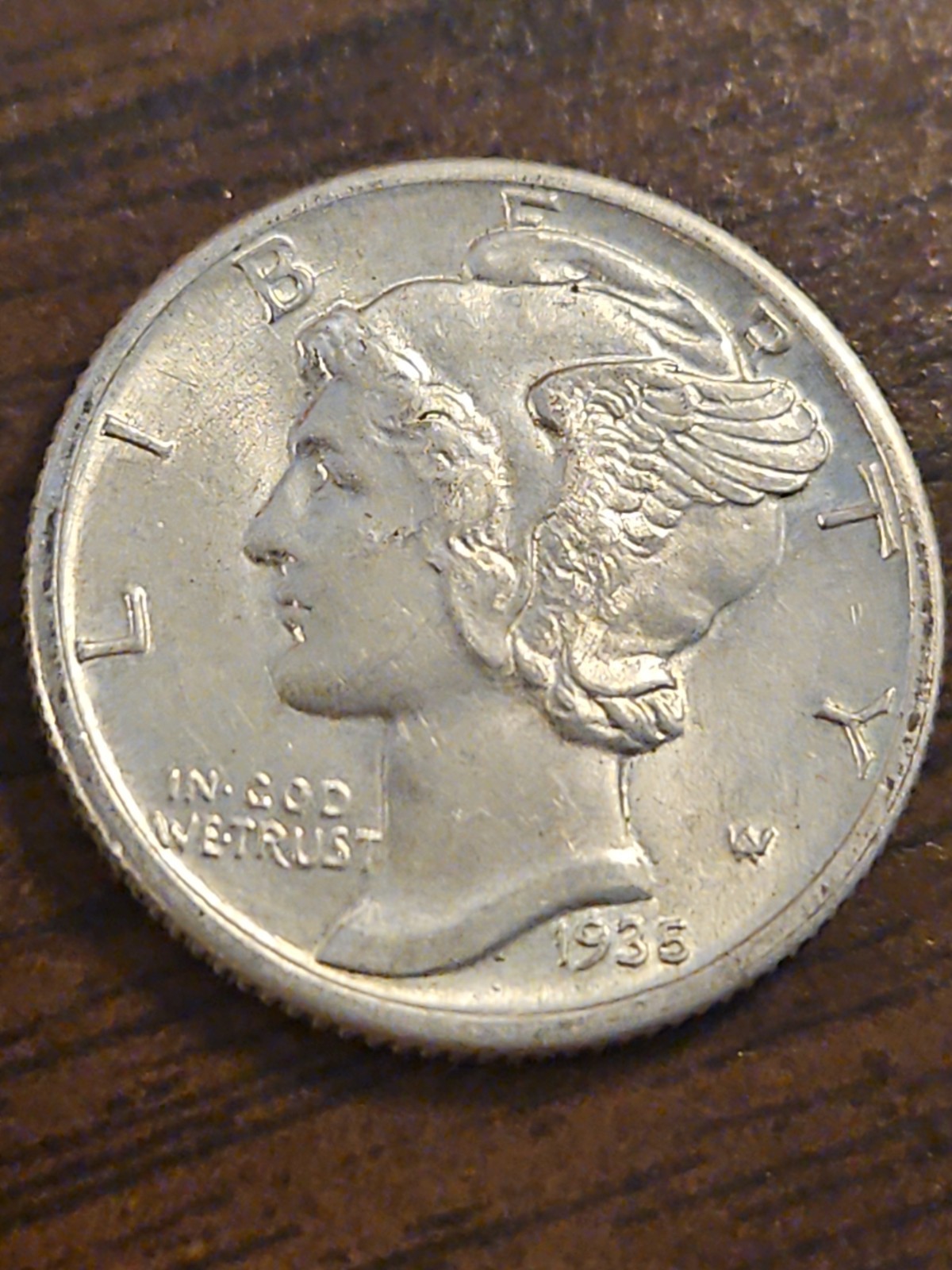 1935 Silver Mercury Dime BU