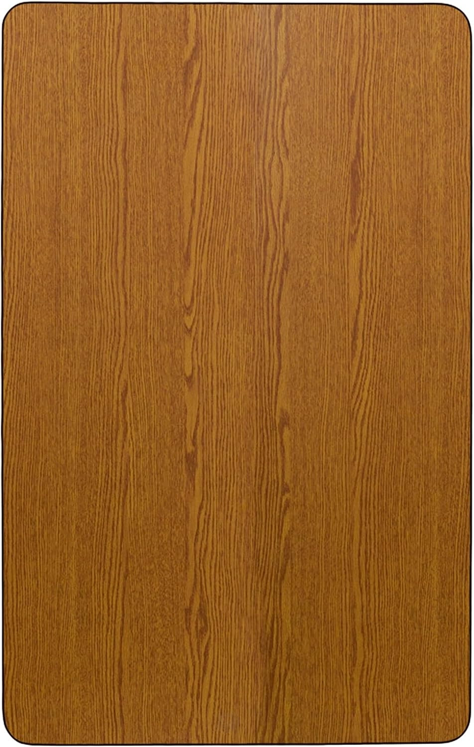 24''W X 48''L Rectangular Oak Thermal Laminate Activity Table - Standard Height