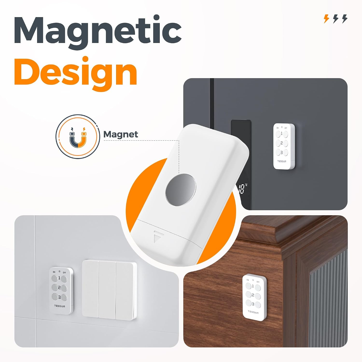 Remote Control Outlet Plug, 1 Remote and 3 Outlets | Wireless Light Switch Kit,