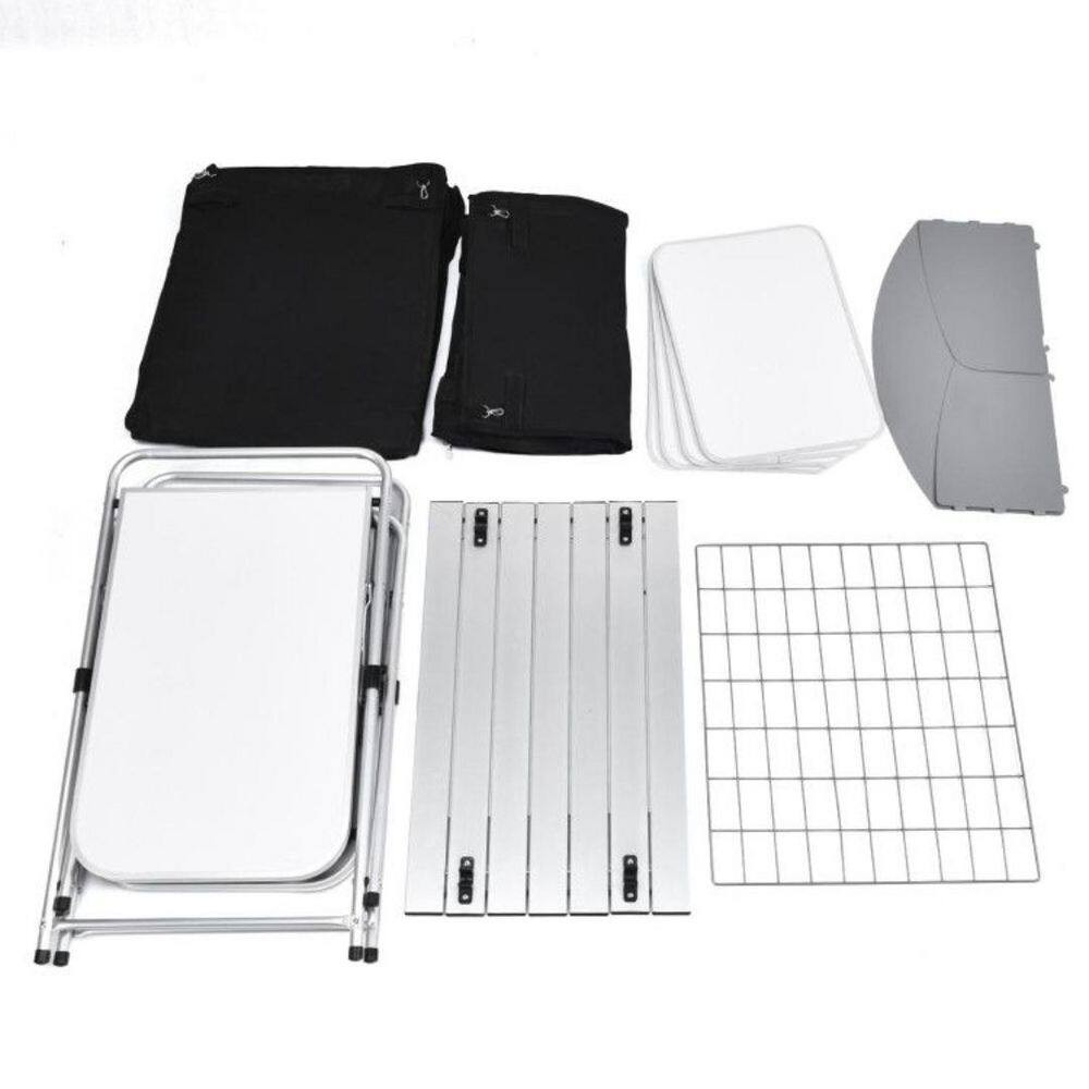 Folding Camping Table with Storage Rack
