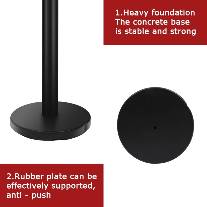 6 Pcs Retractable Crowd Control Barrier Poles Stanchion Post Queue Line Barrier