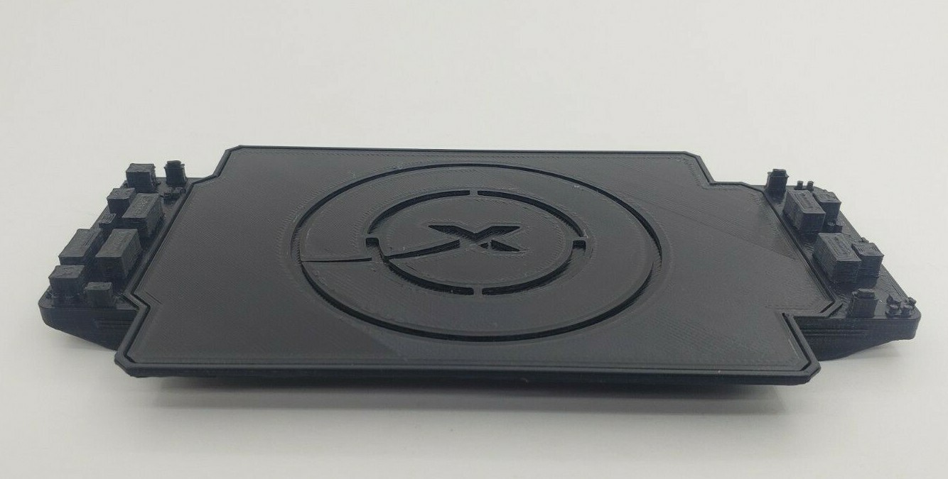 3D Printed SpaceX Drone Barge Landing Platform Ship Black PLA Plastic