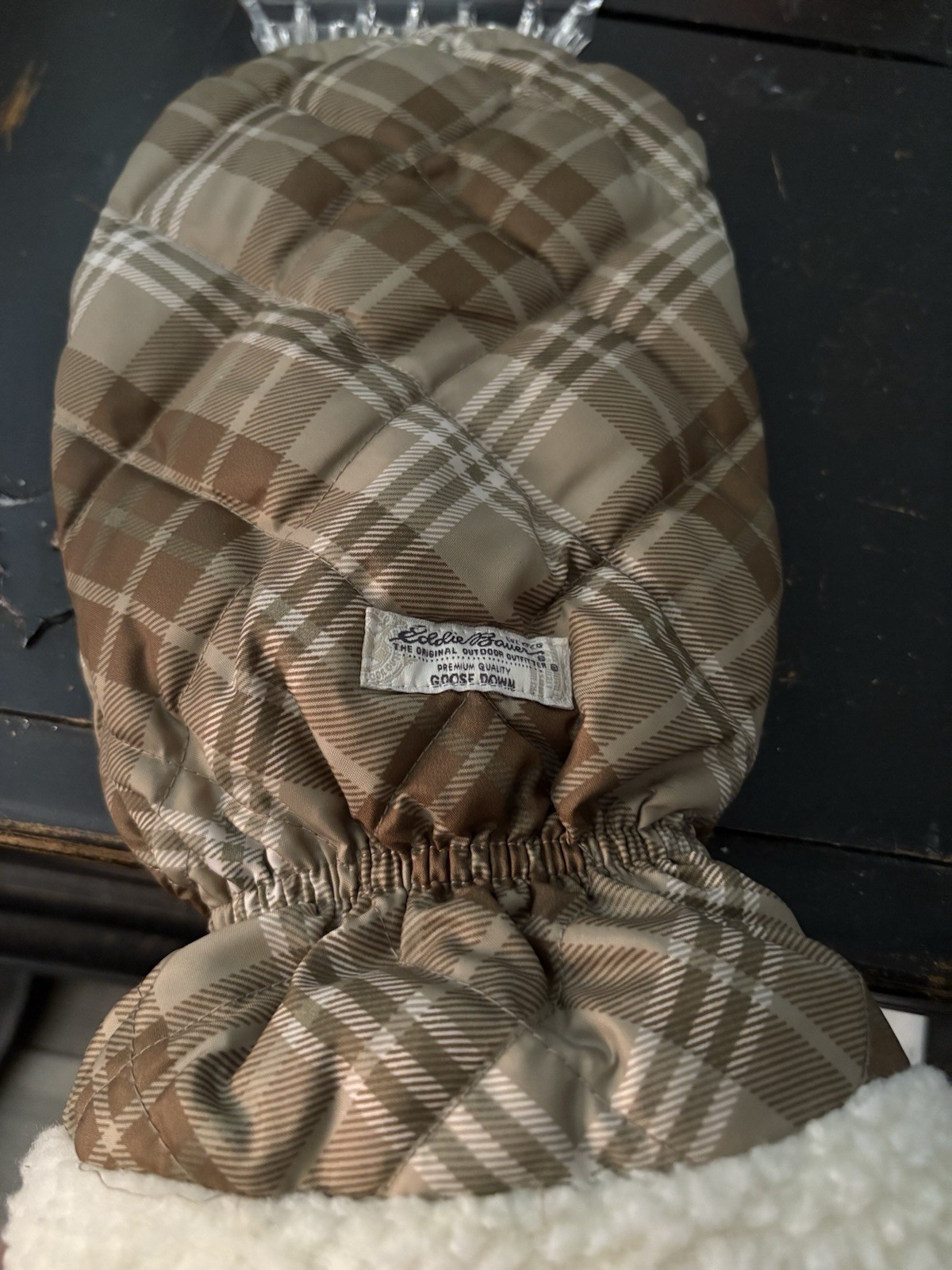 Eddie Bower Goose Down Red Plaid Ice Might Snow Scraper