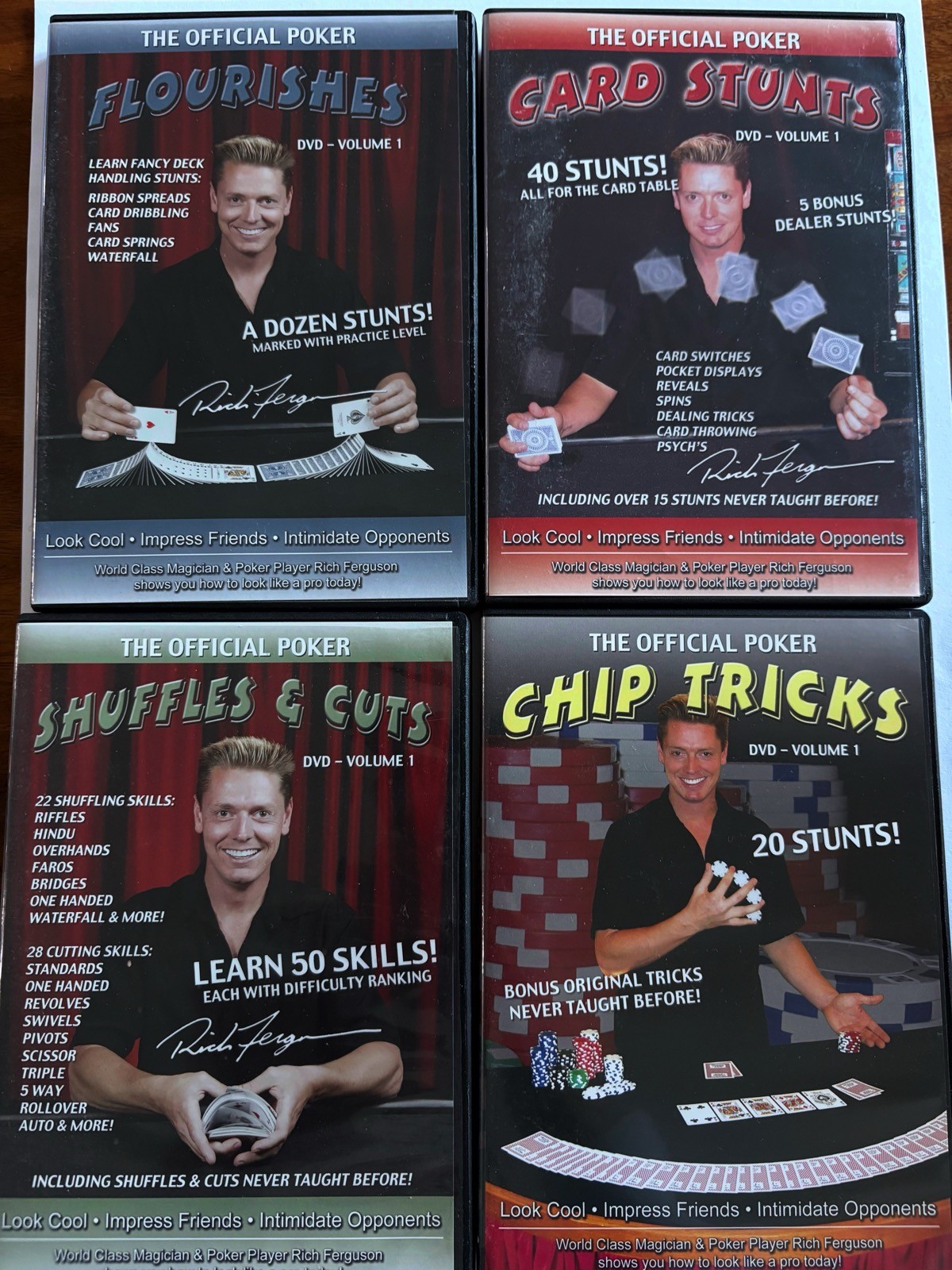 Set Of 4 x RICH FERGUSON - The Official Poker DVDs As Pictured S05