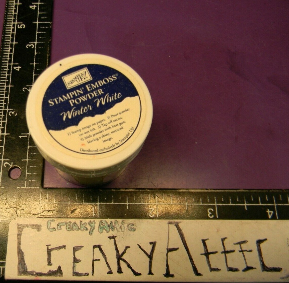 STAMPIN UP WINTER WHITE EMBOSS POWDER EMBOSSING LARGER retired CREAKYATTIC