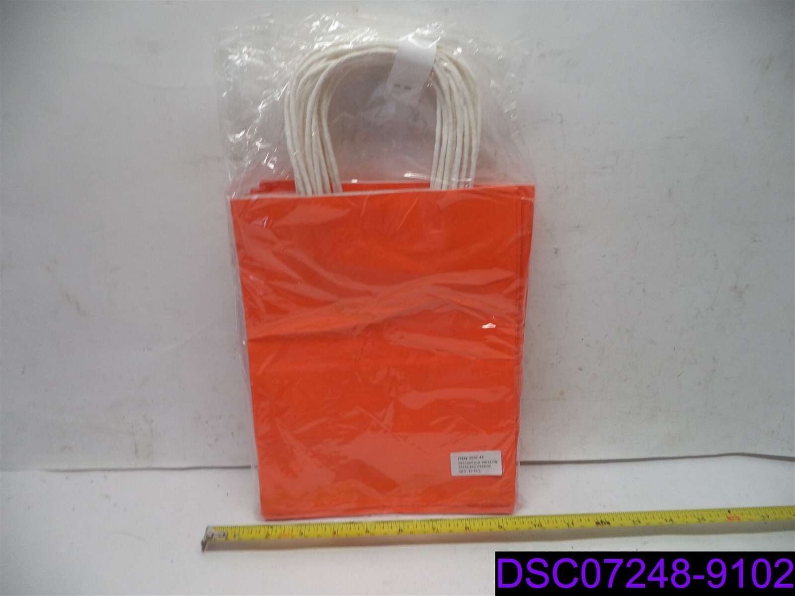 Qty =12: Orange Paper Bags 8" x 10" P/N 2607-44
