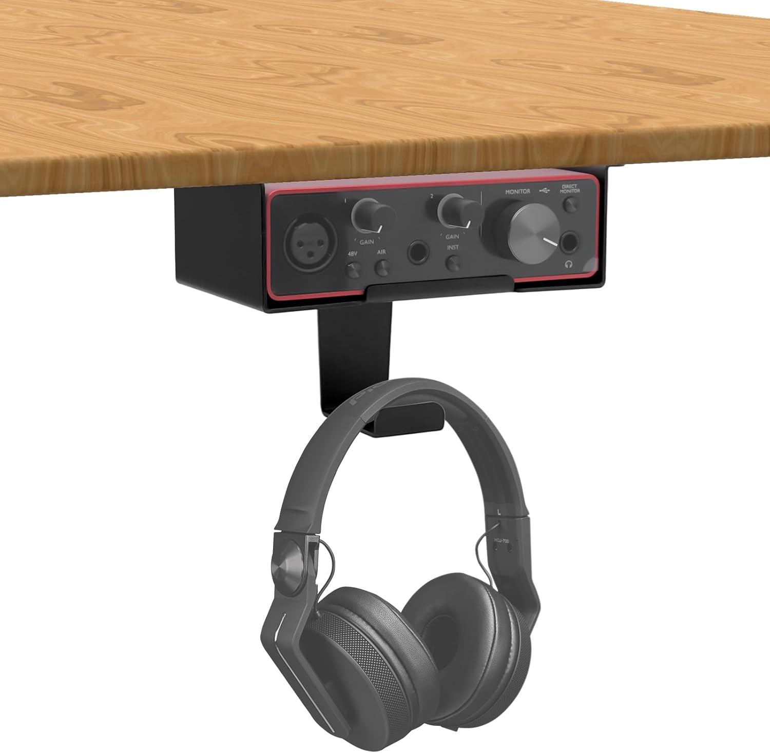Under Desk Mount for Focusrite Scarlett Solo 3Rd Gen/Solo 4Th Gen with Headphone