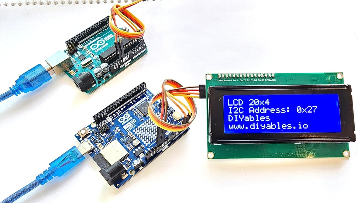 LCD 20x4 I2C TWI Display Module Blue Backlight Adjustable Contrast Arduino Uno
