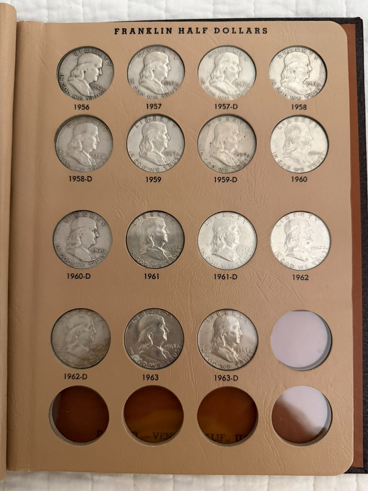 Complete 35 Pc Set FRANKLIN Half Dollar *SILVER* 1948-1963 DANSCO
