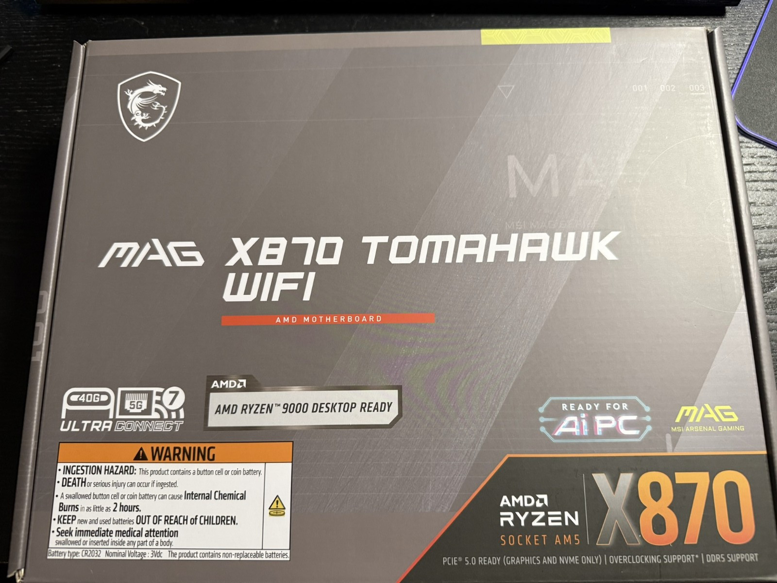 *NEW* MSI MAG X870 TOMAHAWK WIFI AM5 AMD X870 SATA 6Gb/s ATX Motherboard