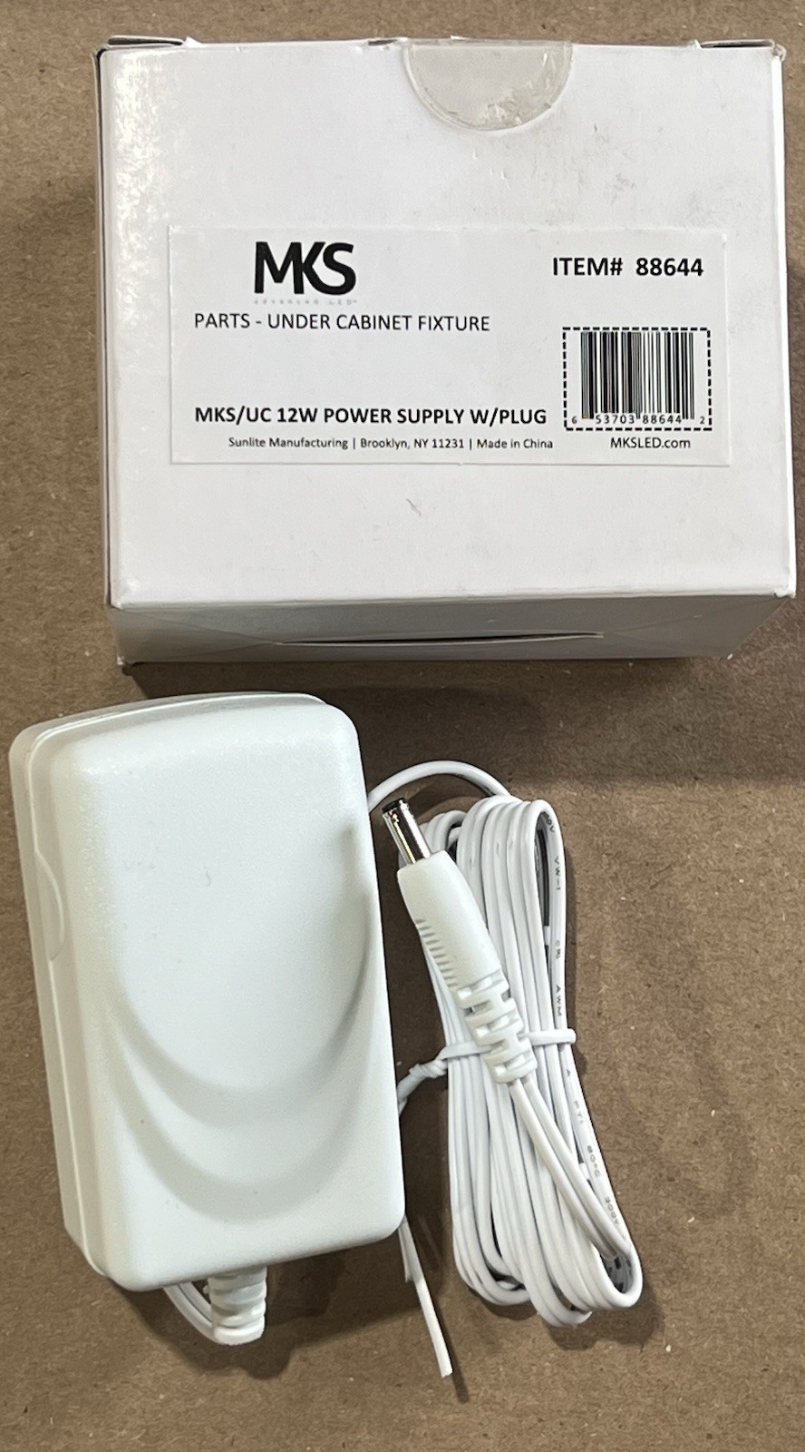 MKS 88644 Under Cabinet Fixture Light 12 Watt Power Supply NOS