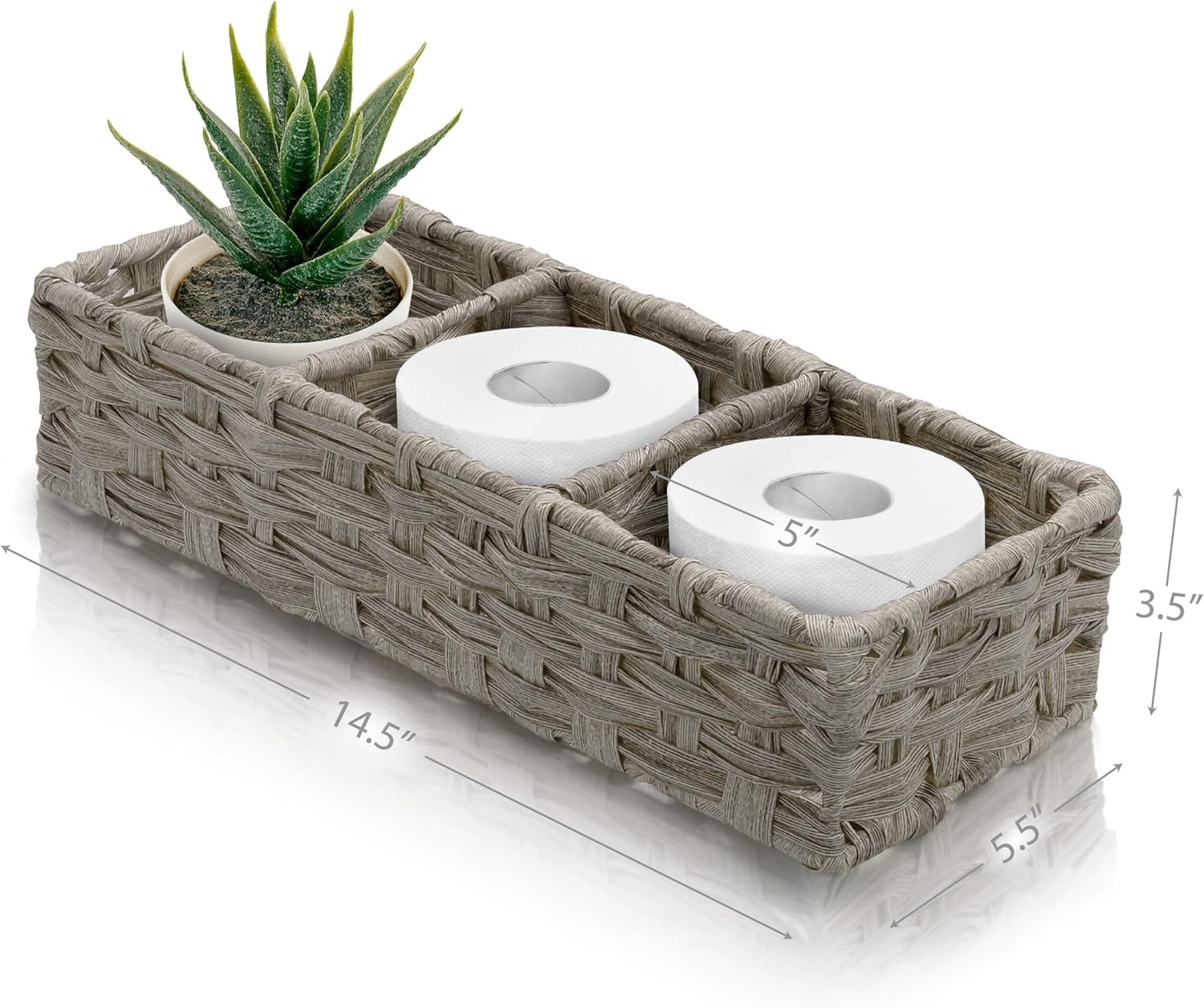 [2 PACK SET] Wicker Storage Basket Boho Organization & Storage Container