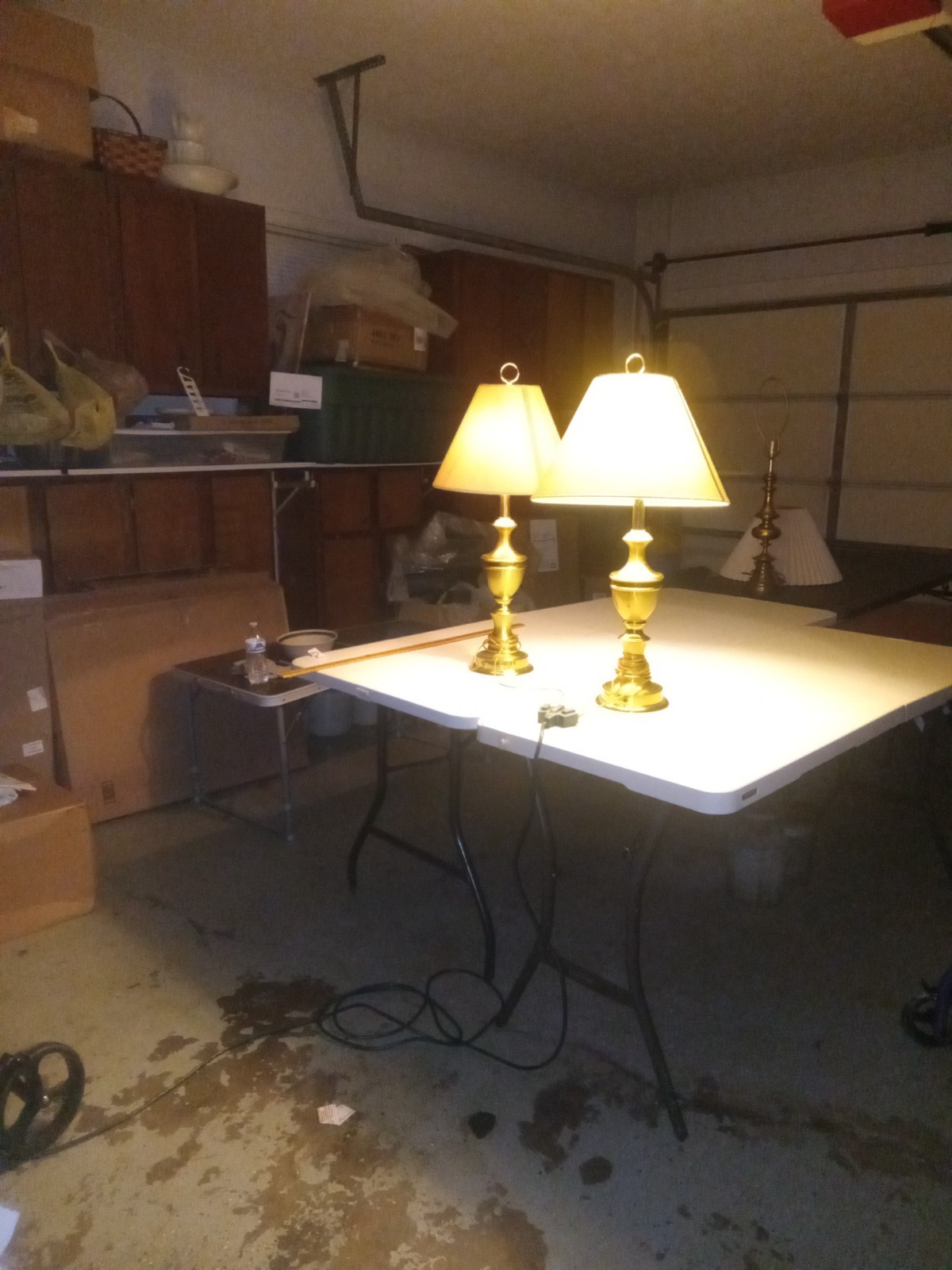 31"H solid brass lamp vintage electric tall heavy