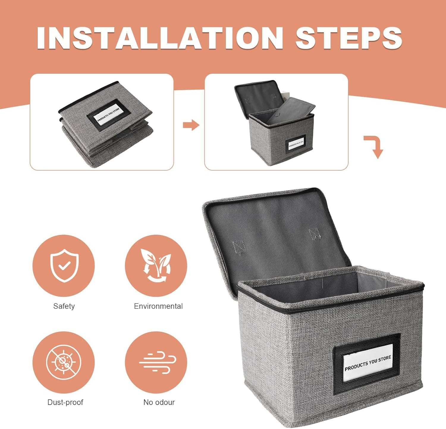 Die Cut Storage Box,Die Cut Storage Organizer,Fully-Padded inside with Sturdy Co