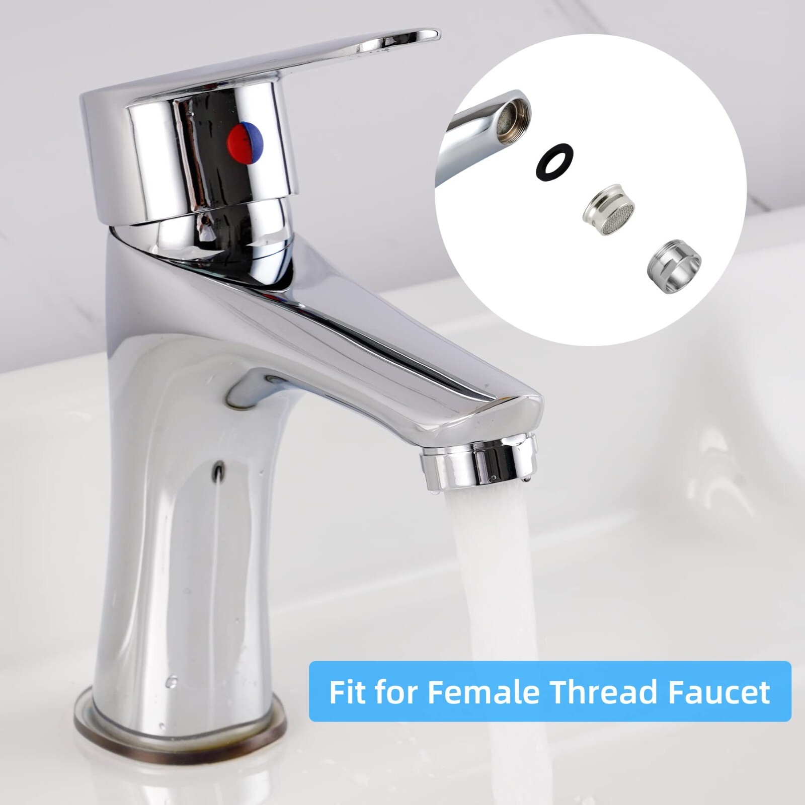 4 PCS Faucet Aerator, Kitchen Sink Aerator Faucet Filter with Solid Brass Shell