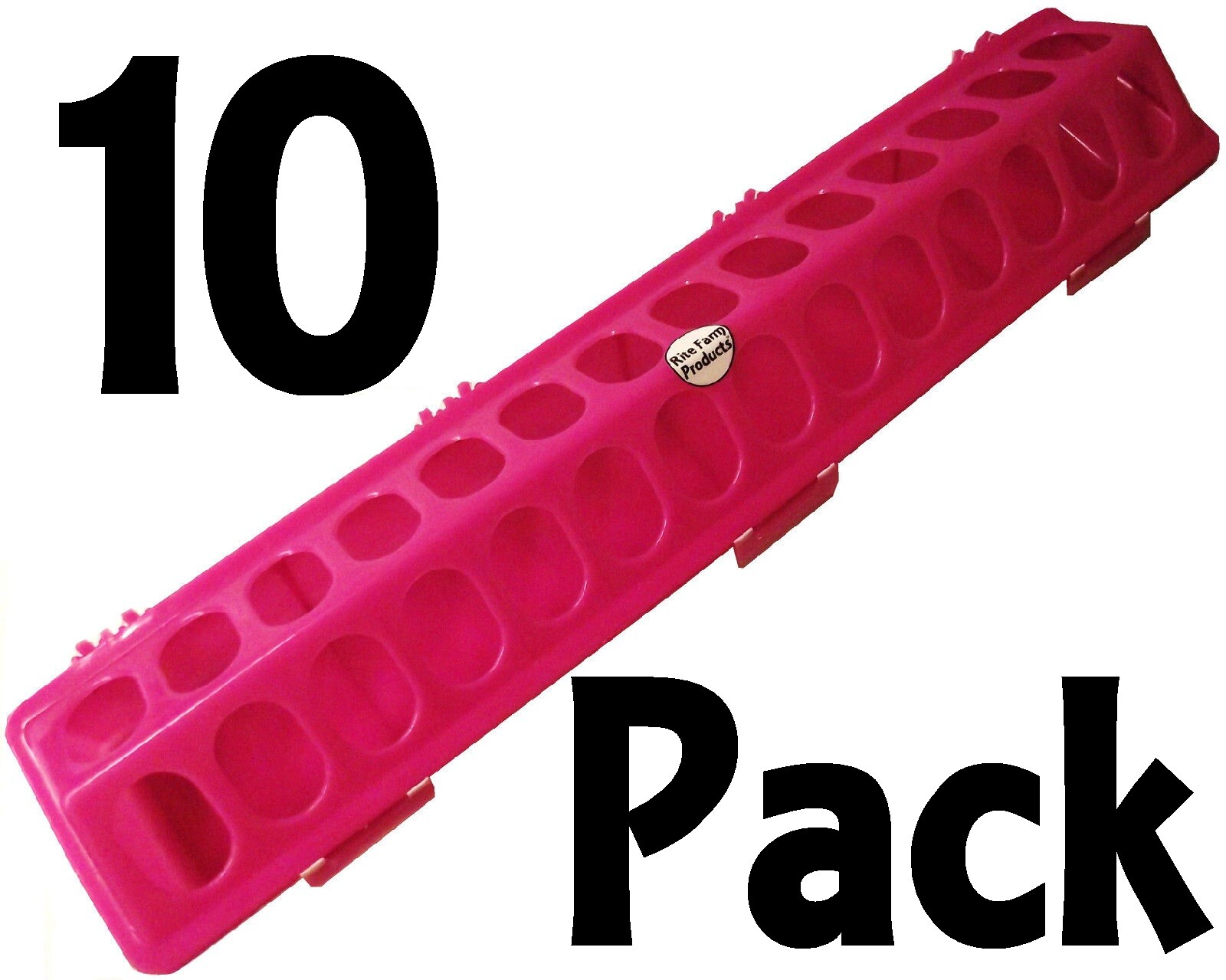 10 PACK OF 20" PINK RITE FARM PRODUCTS FLIP TOP CHICKEN FEEDER FOR POULTRY CHICK