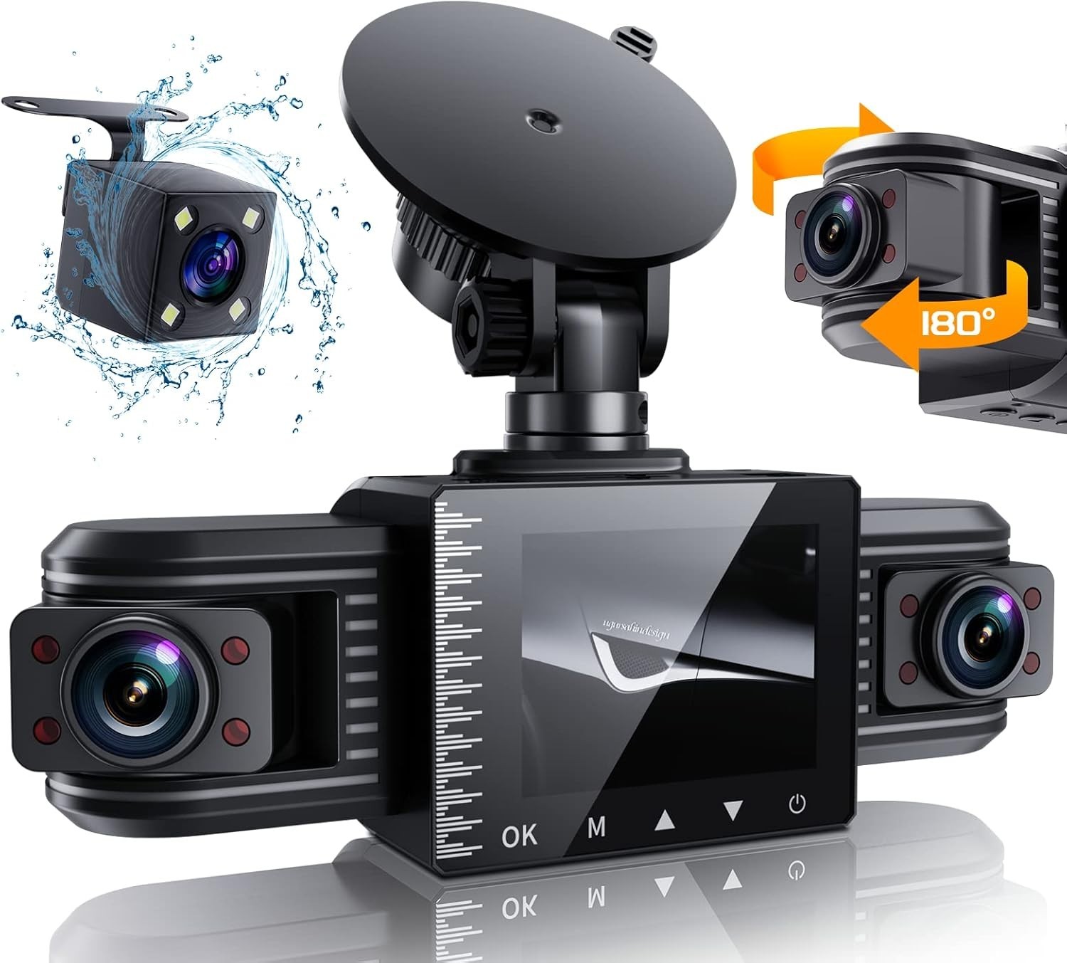 Camara De Seguridad Para Carro Delantera 4K Trasera 1080P Vision Nocturna Grabar