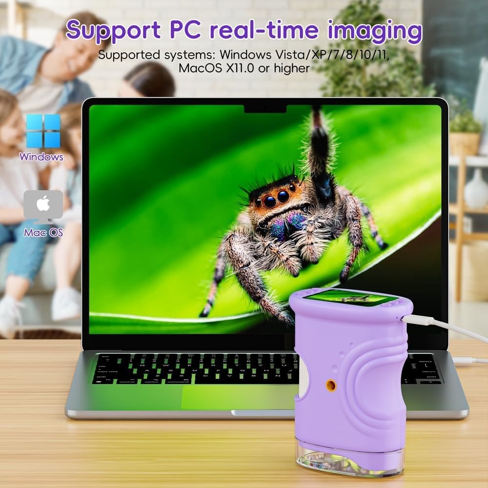 Compact 1000X Mini Pocket Microscope for Kids - Interactive Science Exploration