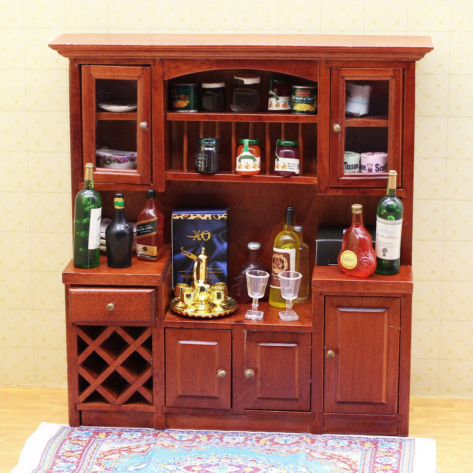 Miniature Toy Model Ornament Ob11 Dollhouse Diy Furniture Mini Wooden Cabinet