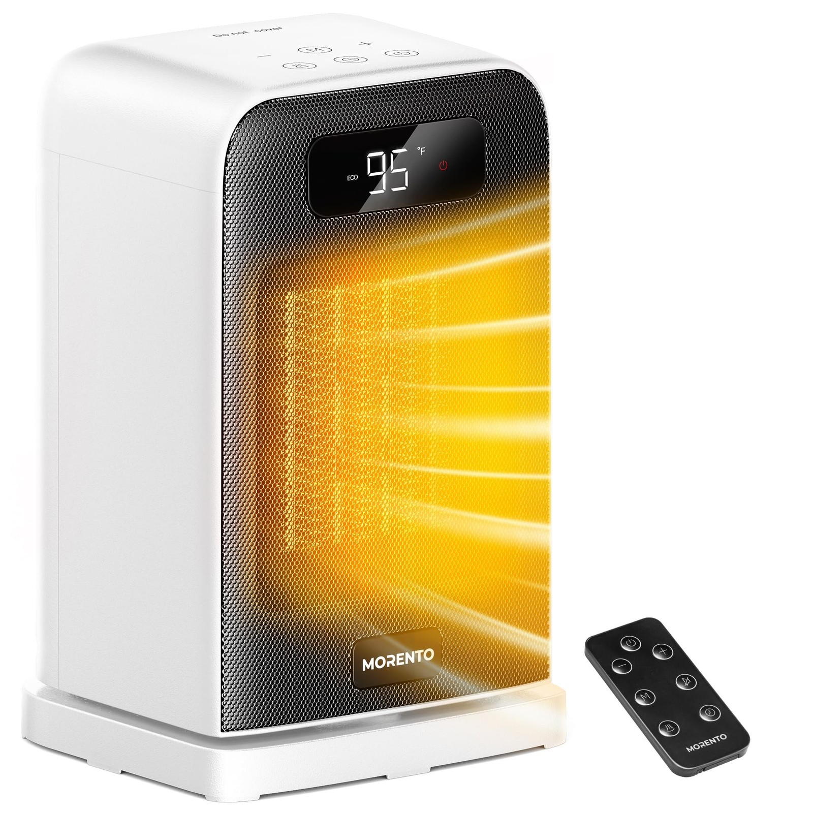 MORENTO Space Heater, 70° Oscillation, LED Display, 12H Timer, Thermostat,