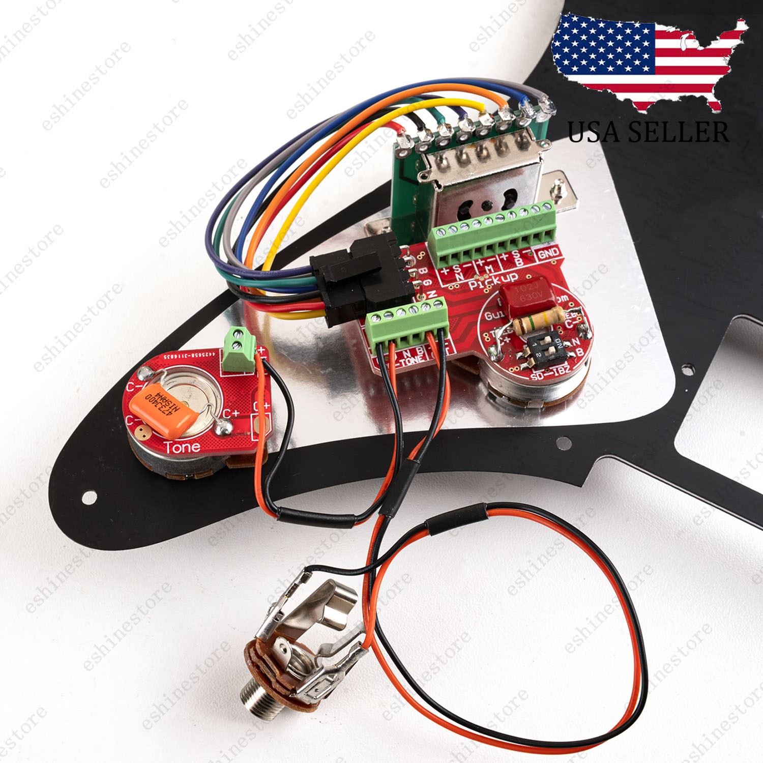 Solderless HSH/SSH/HHS Wiring Harness Alu Shaft Pots w/ 5-Way Switch for Ibanez