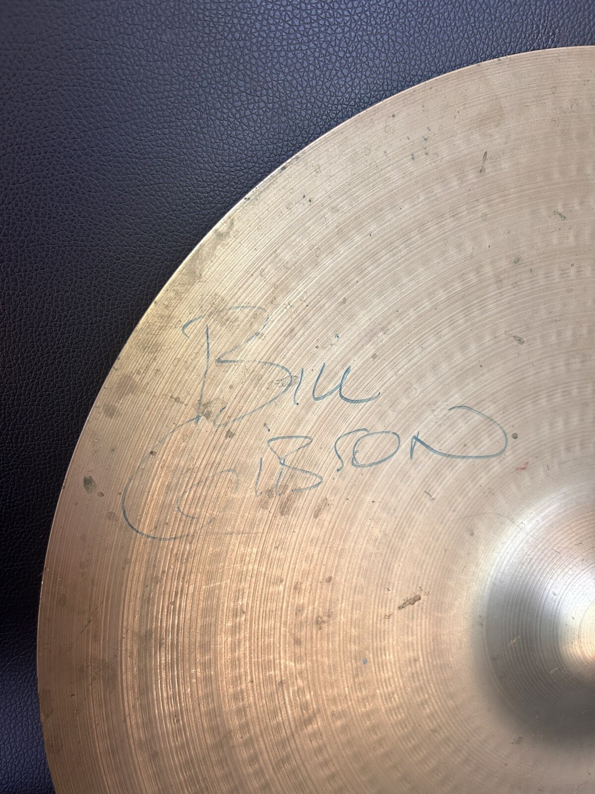 Vtg ZILDJIAN A Custom 16" Crash Signed By Bill Gibson From Huey Lewis & The News