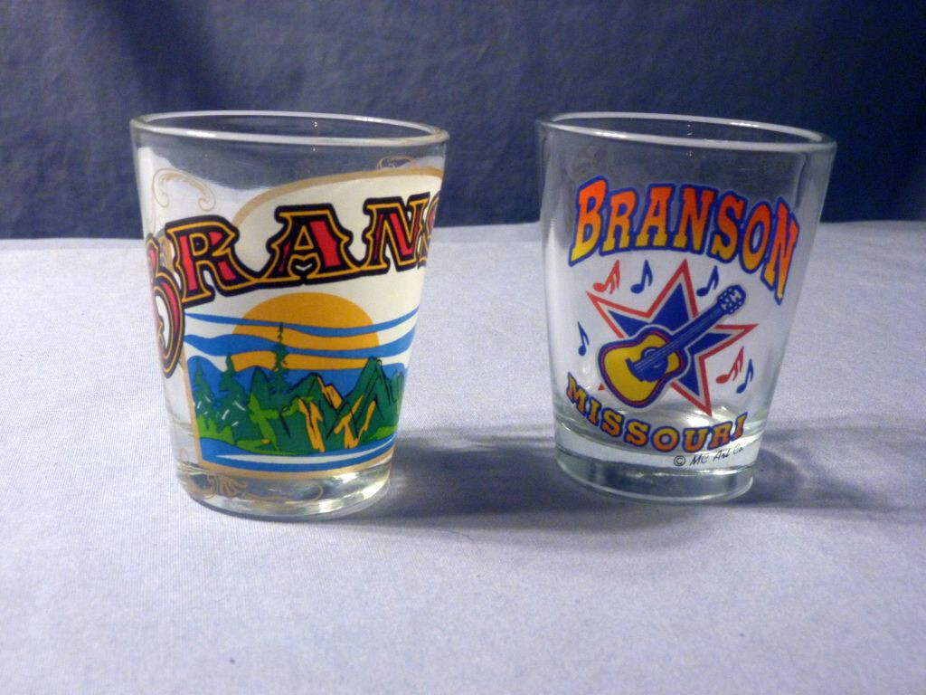 2 Branson Missouri Shot Glasses Good Condition