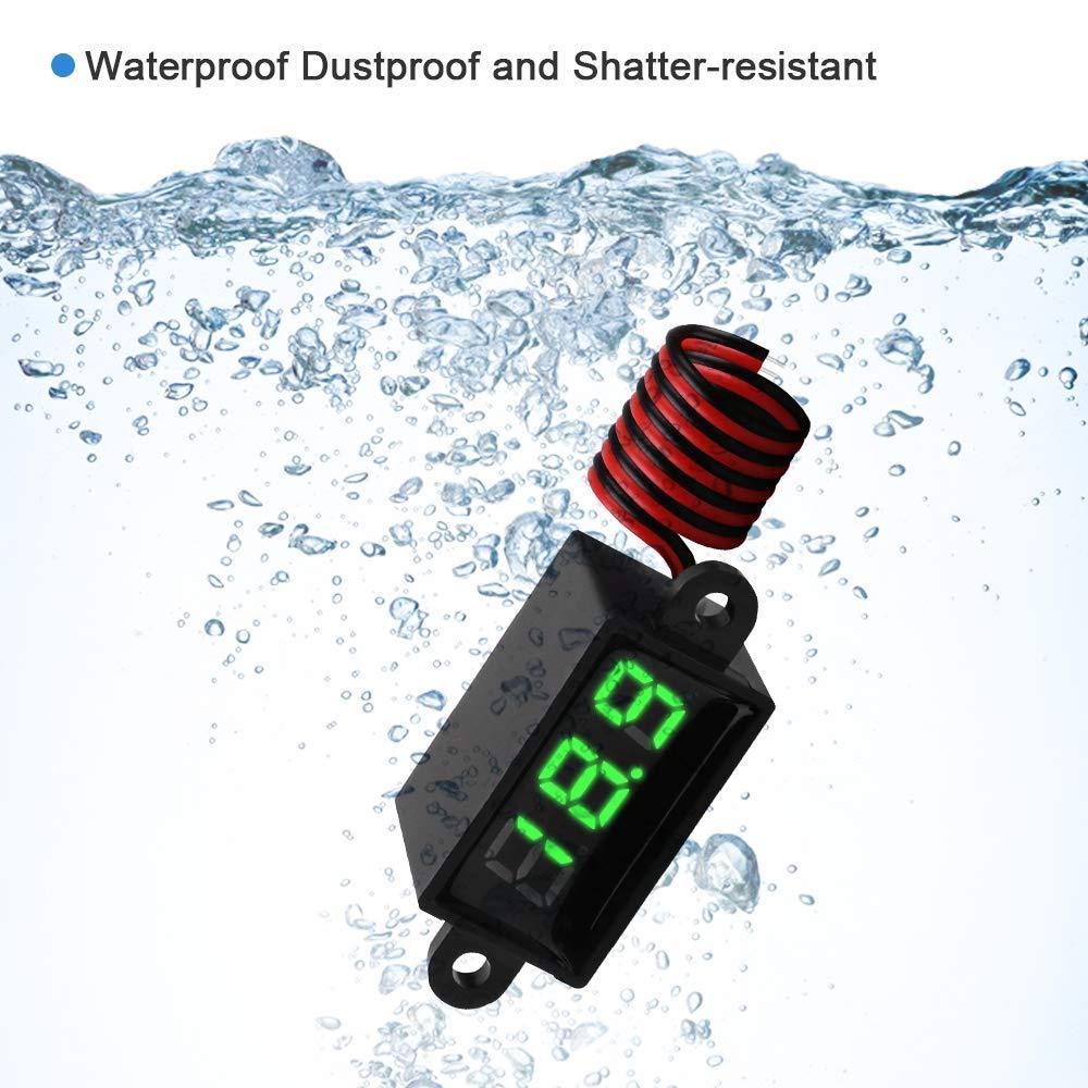 DC 3.5-30V Waterproof Mini LED Battery Voltage Monitor Voltmeter indicator Gauge