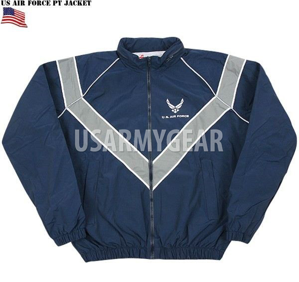 USAF Air Force Physical Fitness Training PT windbraker Lined Rain Jacket Hood GI