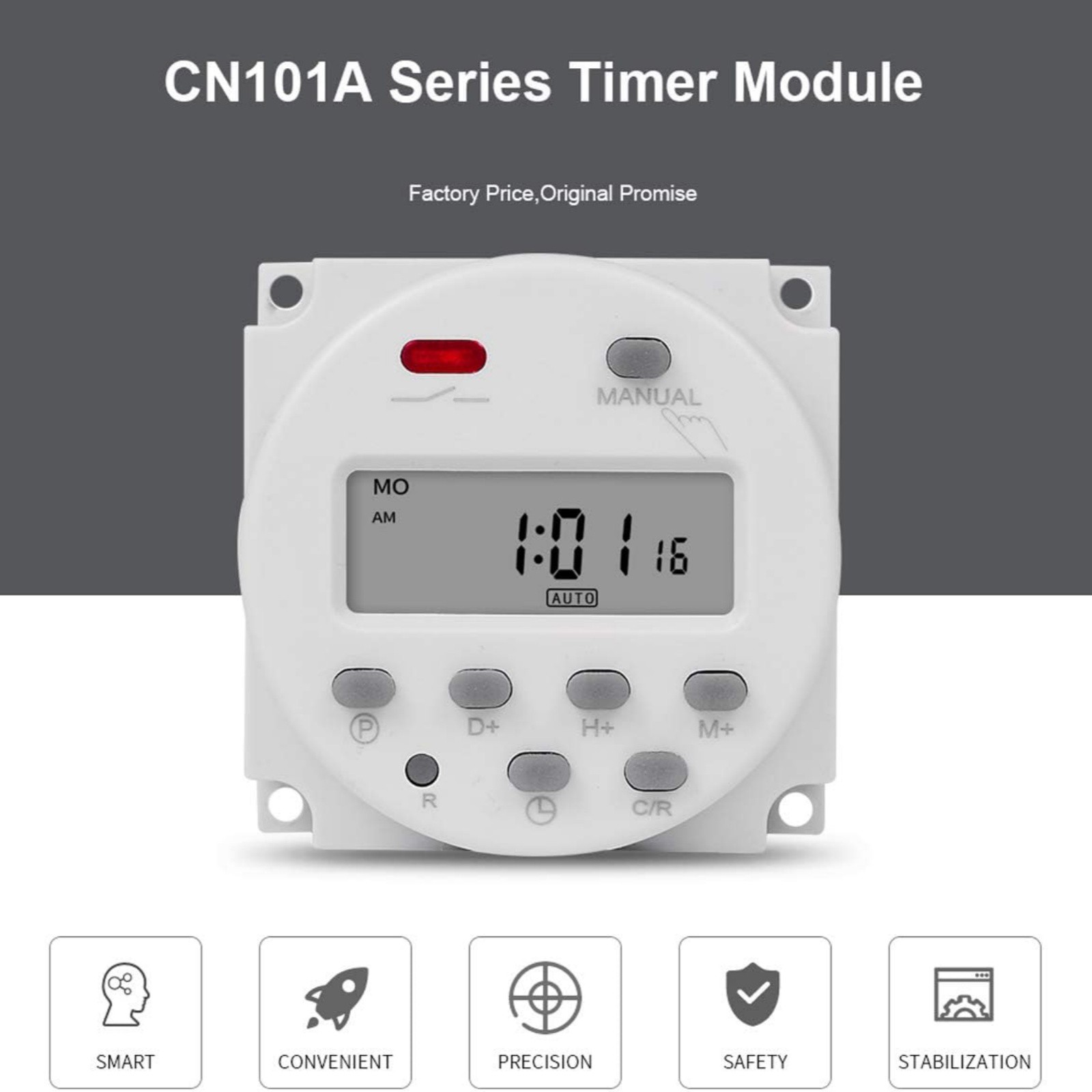 DC 12V Digital LCD Programmable Timer For Relay Switch 16A 1Min-168H Range