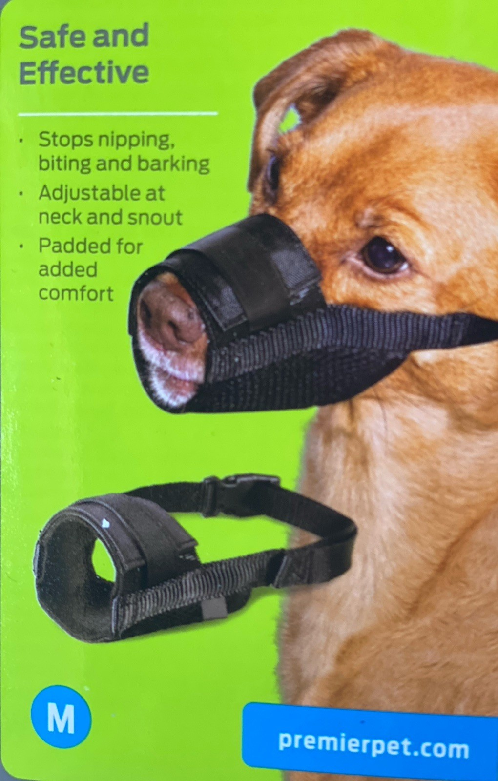 Premier Pet Dog Muzzle for Medium Dogs-Allows Panting-Adjustable
