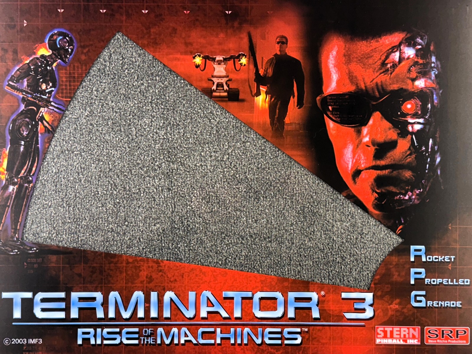 Stern Terminator 3 Pinball Machine Backglass Translite ORIGINAL SIGNED RITCHIE