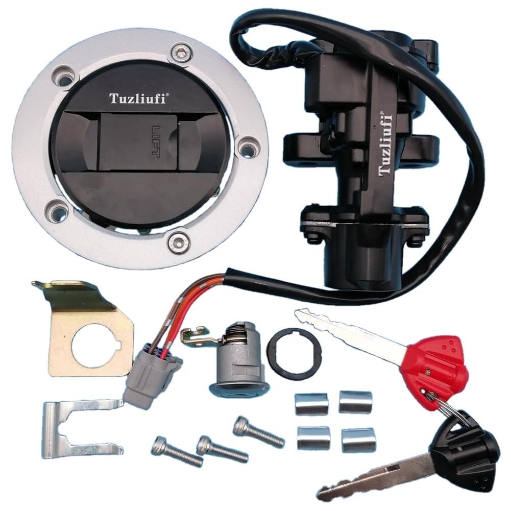 Tuzliufi Ignition Switch Key Fuel Gas Cap Seat Lock Set for Suzuki V-Strom DL650