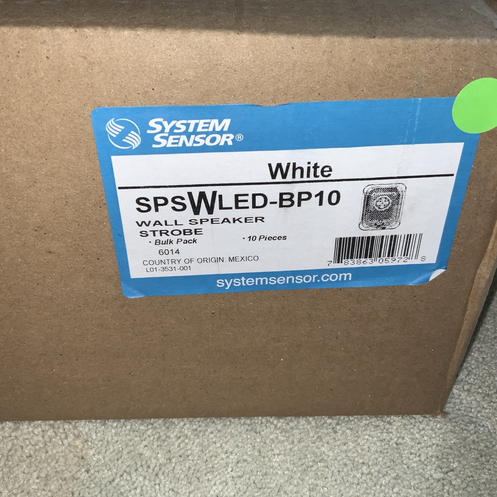 System Sensor SPSWLED Indoor Speaker Wall-Mounted LED Strobe WHITE LOT OF 11